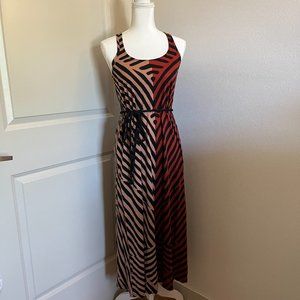 LOFT Zebra Print Maxi Dress - Black and Brown